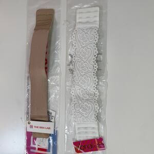 The Bra Lab Multiway Interchangeable Back Strap set of 2 tan/white small